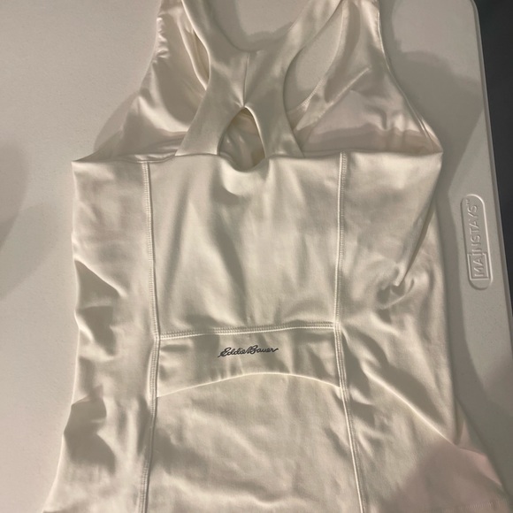 Eddie Bauer Women's Athletic Racerback Tank With Shelf Bra Beige Size LG - Picture 8 of 10